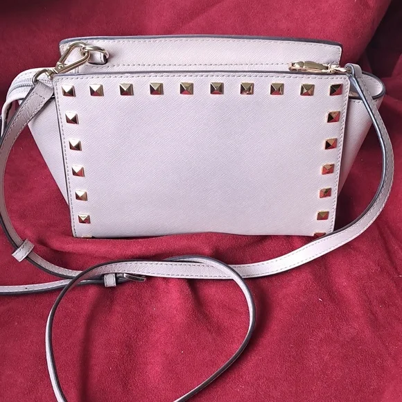 Michael Kors Selma Pink Gold Studded Crossbody Bag, Excellent Condition - Picture 2 of 8